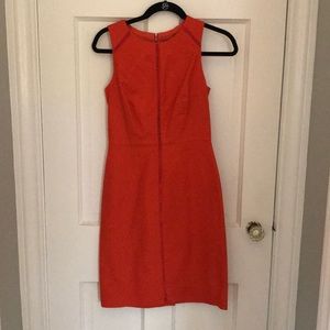 orange j crew dress